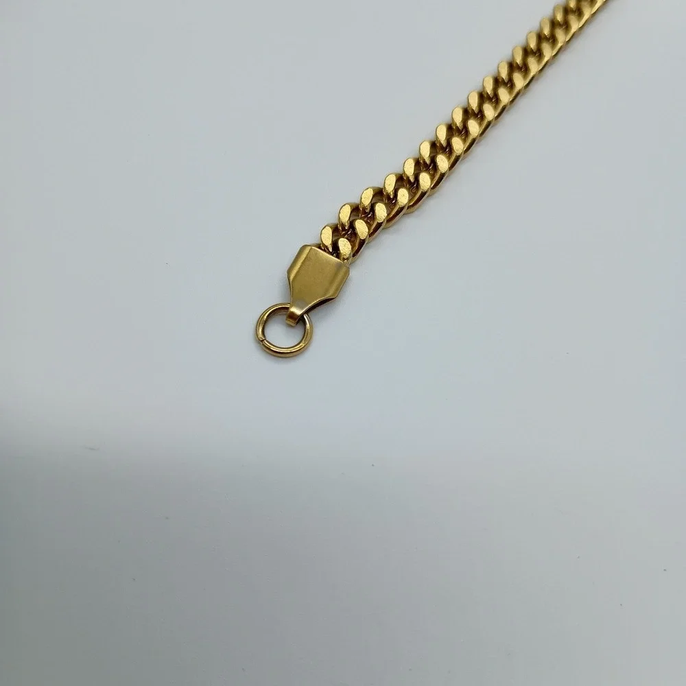 Ice‎ Mob Gold-Tone Cuban Link Chain 20 Inch Iced Out Ankh Cross Pendant Necklace